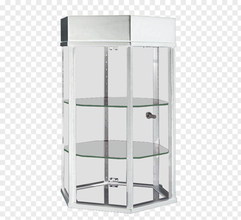 Hexagon Award Holder Shelf Glass Display Case PNG