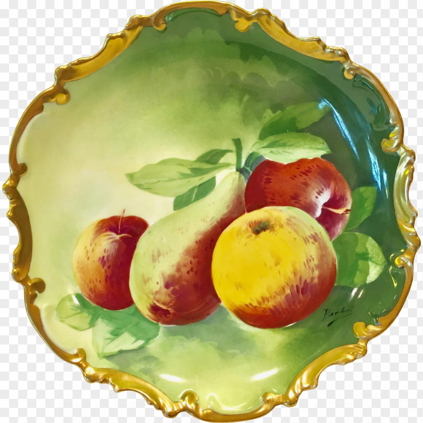 Plate Limoges Still Life Art Peach PNG