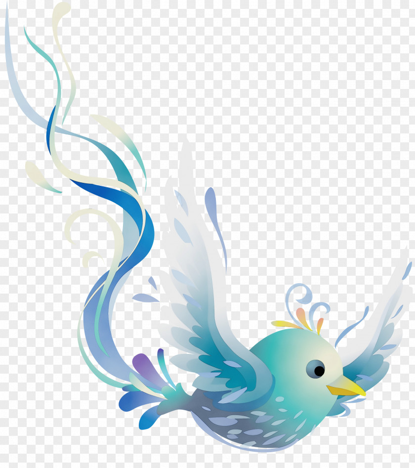 Bluebird Wing Watercolor Background PNG