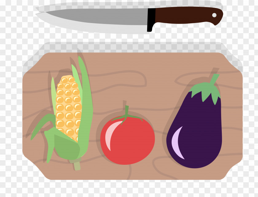 Vegetables Dish Plate Vector Knife Cutting Board Wood PNG