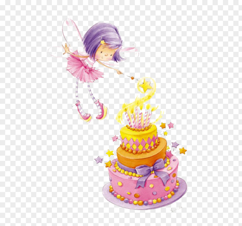 Fairies And Cake Birthday Happy To You Clip Art PNG