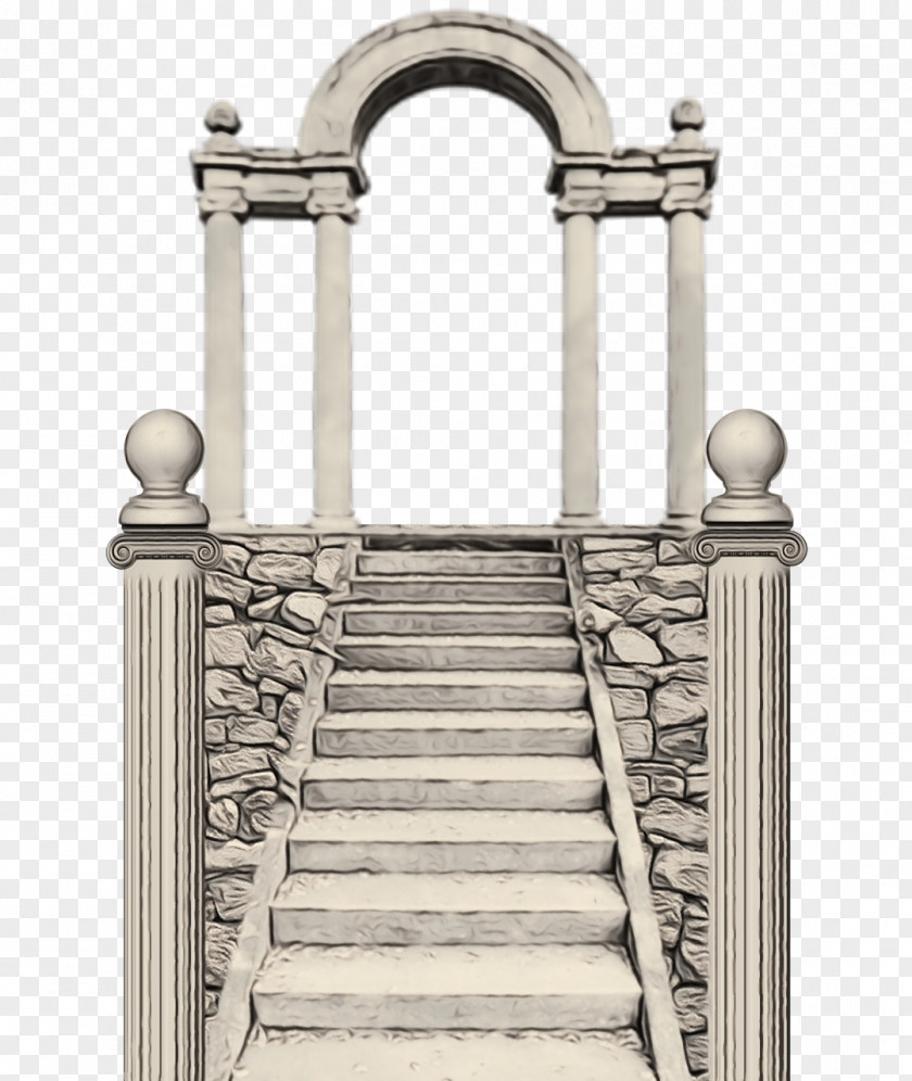 Metal Classical Architecture Arch Column Stairs PNG