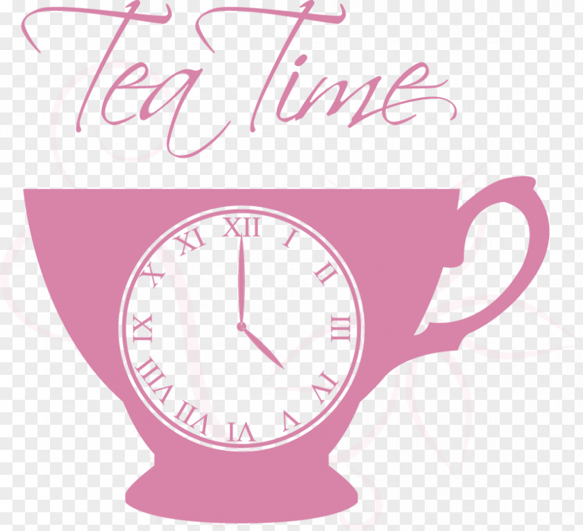 Pink Clock Cup Clip Art PNG