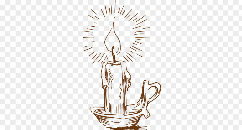 Vector Sketch Candle Drawing Computer File PNG