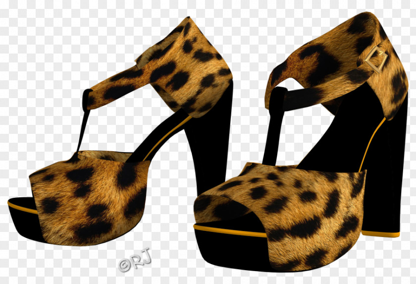 Leopard Sandal High-heeled Shoe Animal Print PNG