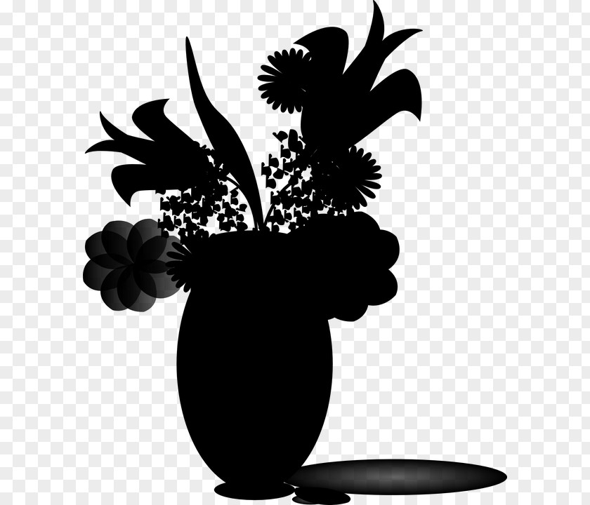 M Silhouette Tree Flowering Plant Black & White PNG
