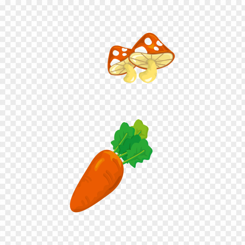 Vector Mushrooms And Carrots LINE Font PNG