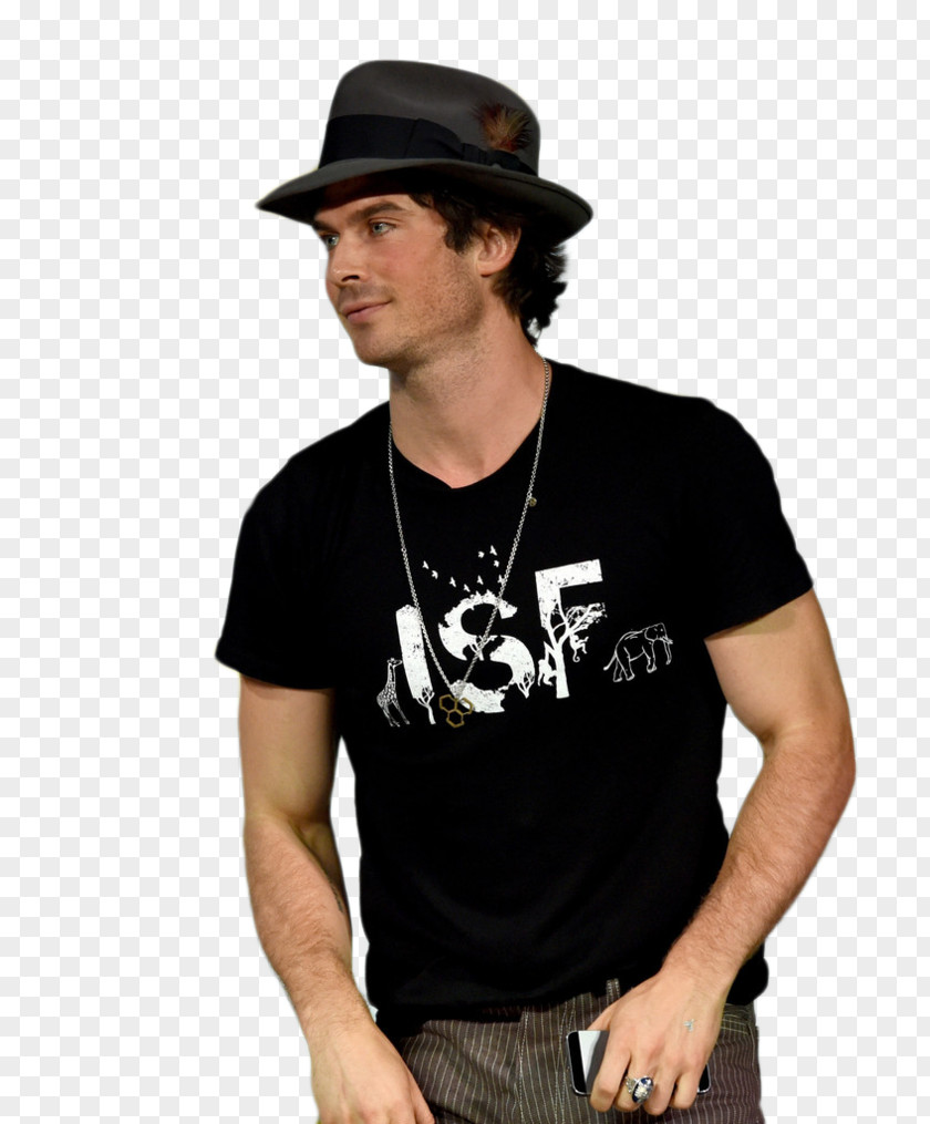 Wen Ian Somerhalder T-shirt The Vampire Diaries Damon Salvatore Elena Gilbert PNG