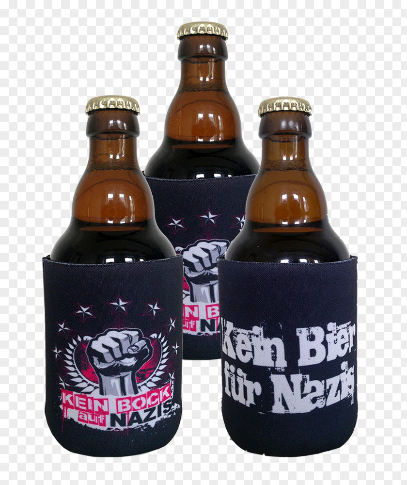 Beer Cooler Kein Bock Auf Nazis Bottle T-shirt Glass PNG