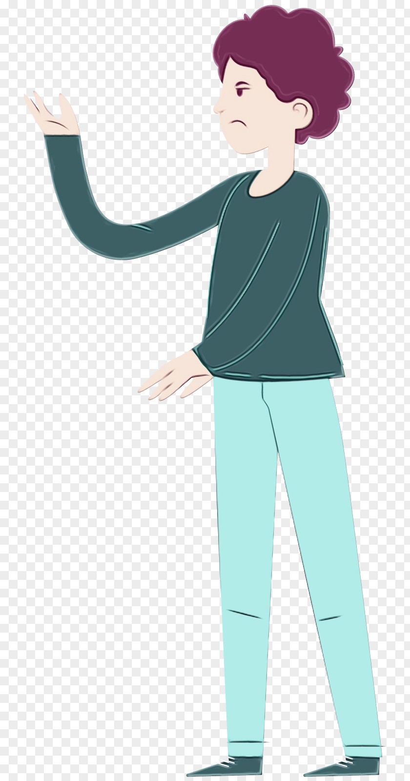 Cartoon Teal Male Arm Cortex-m Happiness PNG