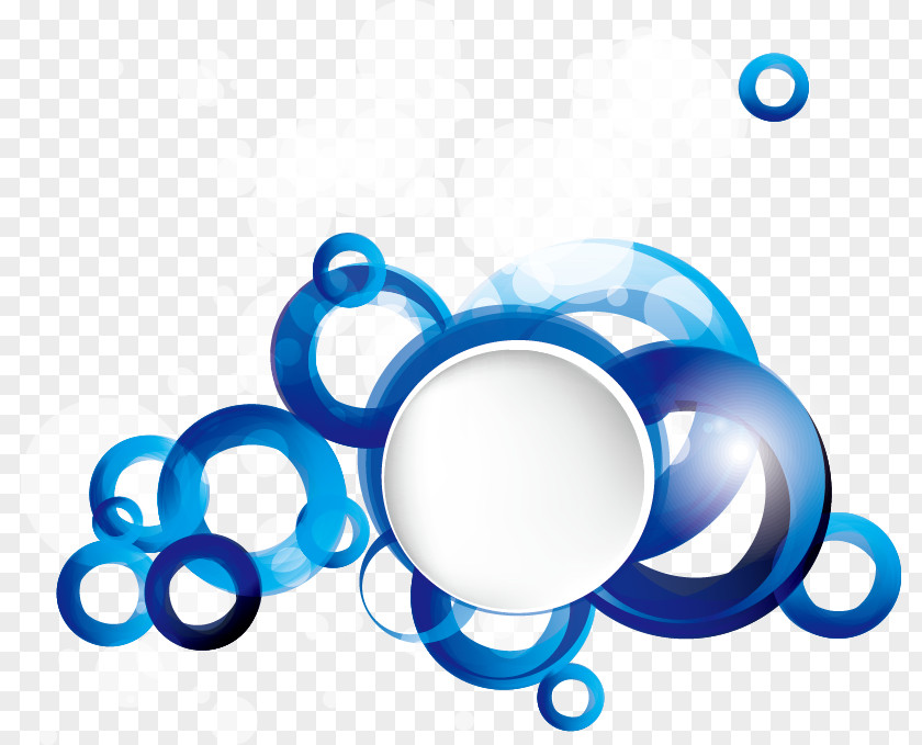 Dynamic Square Ring Abstract Art Circle Blue PNG
