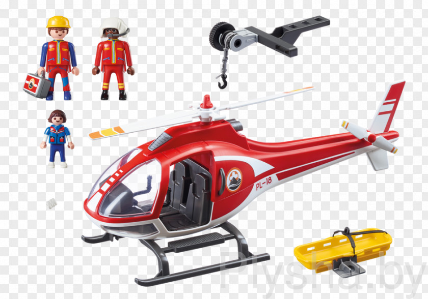 Helicopter Playmobil Toy Mountain Rescue Amazon.com PNG