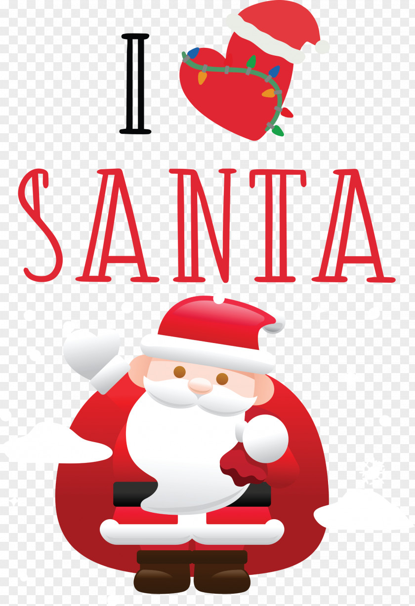 I Love Santa Christmas PNG