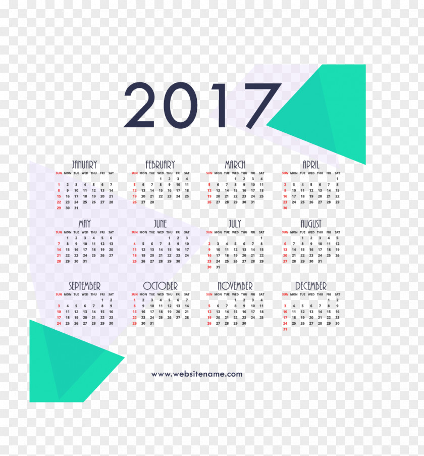 Triangle Background Business Calendar Template PNG