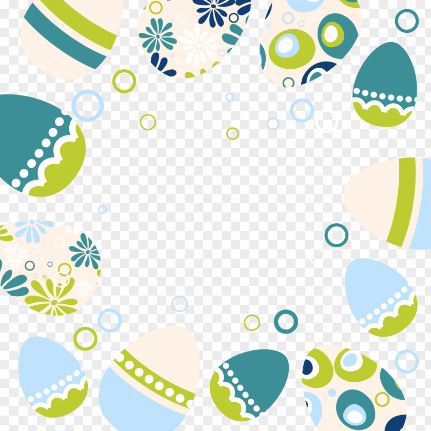 Vector Hand-painted Easter Eggs Border Bunny Egg PNG