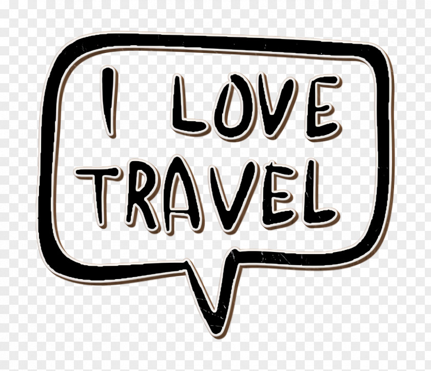 Travel Icon I Love In Handmade Speech Bubble PNG