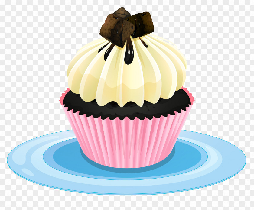 A Piece Of Chocolate On Cake Cupcake Bakery Clip Art PNG