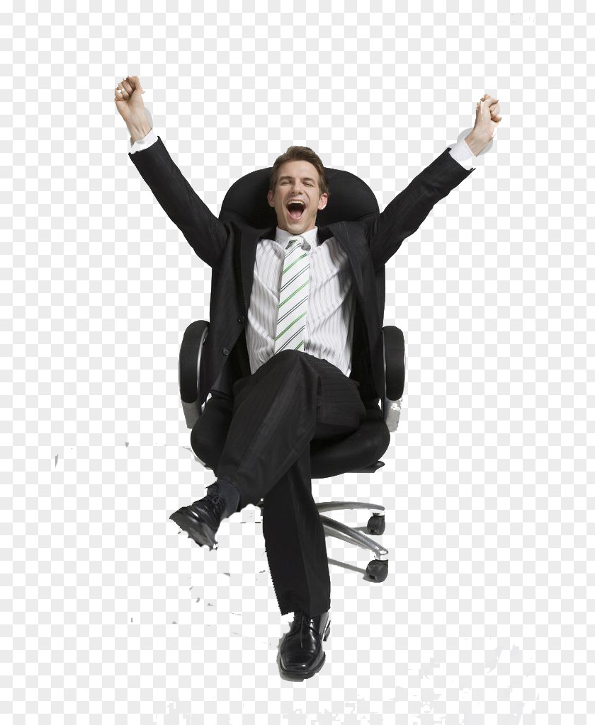 Business Man Office Chair Computer File PNG