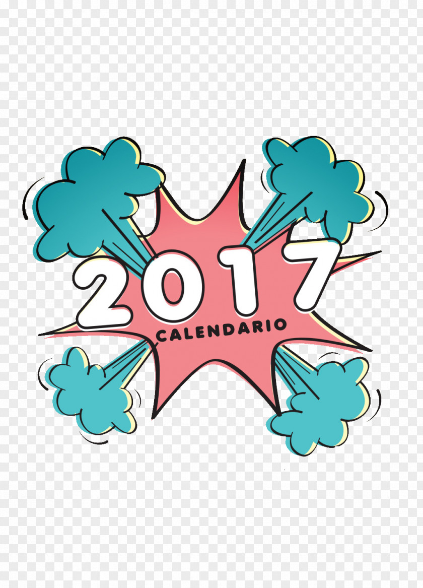 Welcome New Year 2017 Calendar Vexel PNG