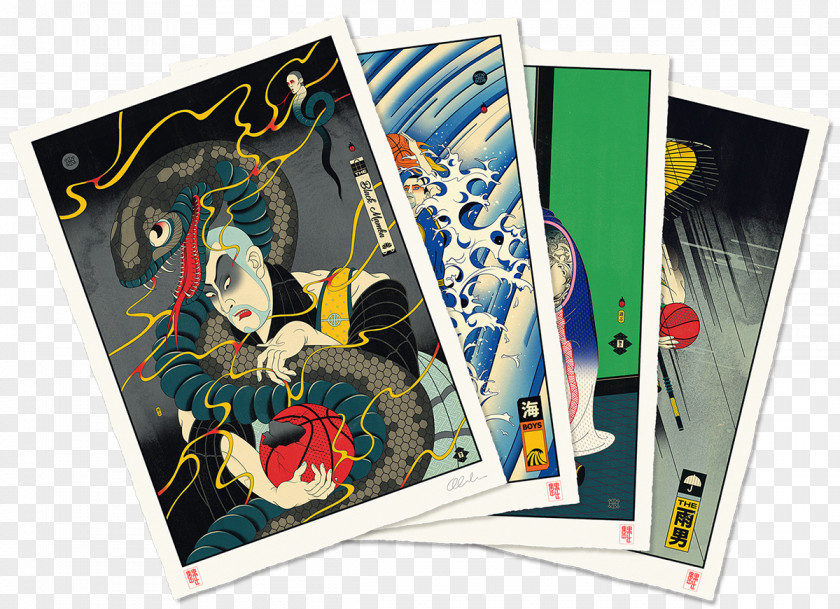 Basketball Ukiyo-e Edo Art Geisha Graphic Design PNG