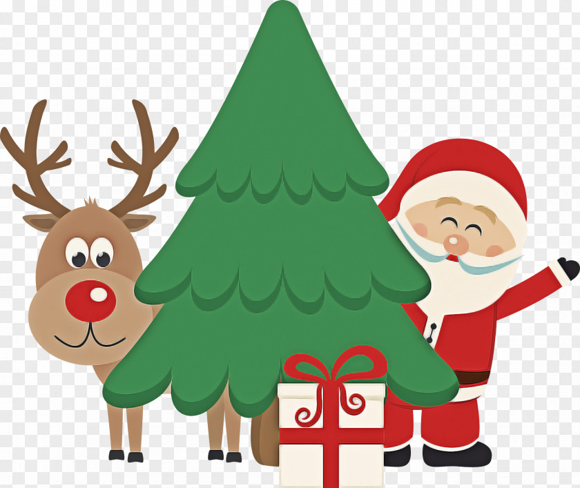 Conifer Deer Santa Claus PNG
