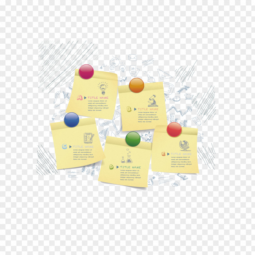 Hand-painted Icons And Paper Notes Icon PNG