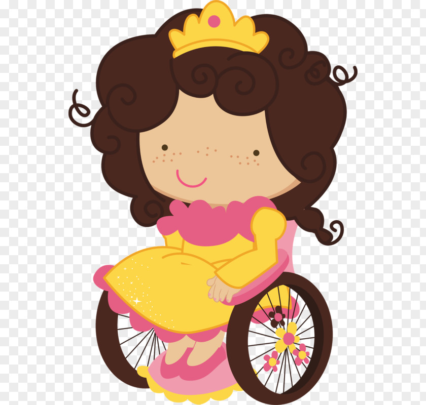 Cartoon Beautiful Princess Wheelchair Prince Party Birthday Crown PNG