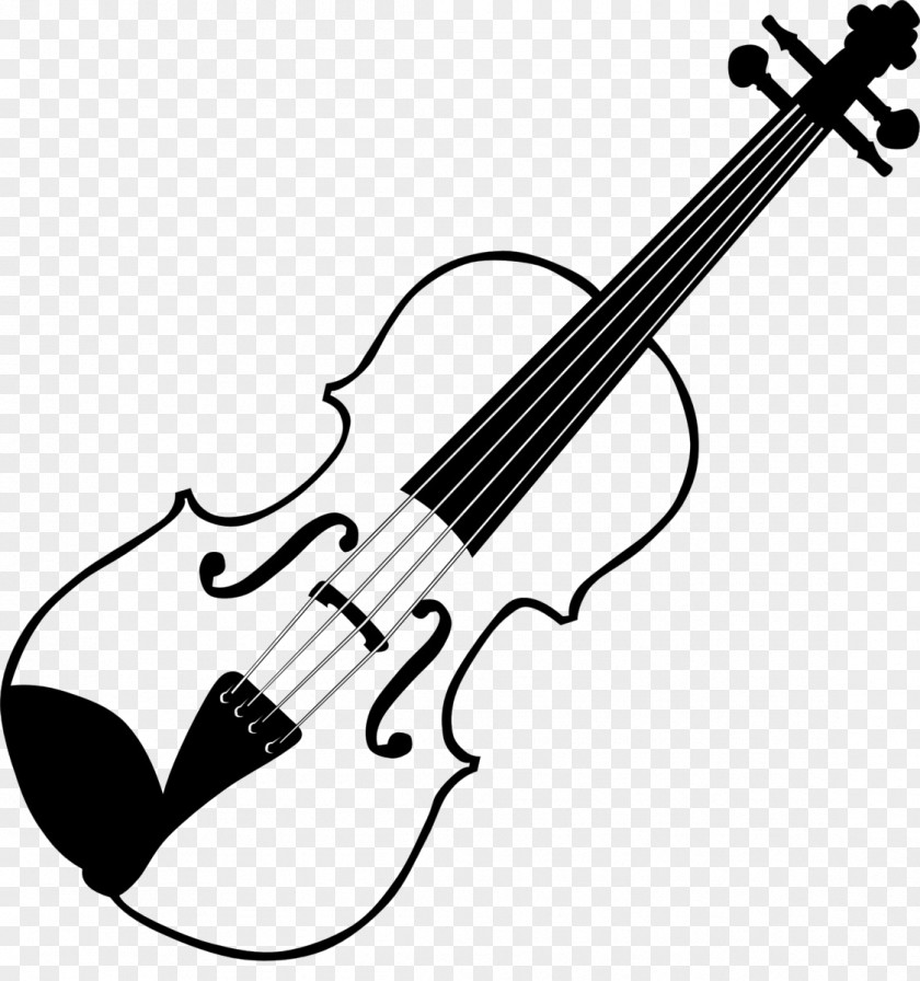 Painted Black Guitar Violin And White Bow Clip Art PNG