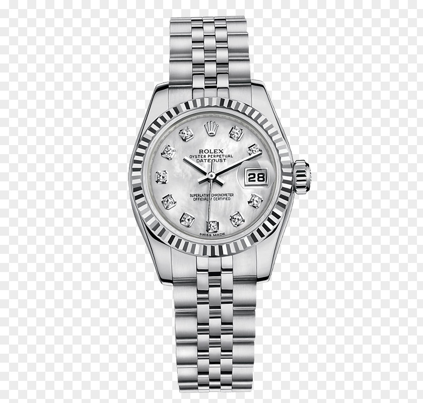 Silver Rolex Watch Watches Female Form Datejust Daytona GMT Master II PNG