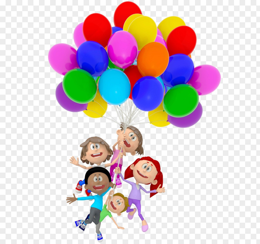 Balloon Flying Balloons Girl Child Cartoon Stock Illustration PNG