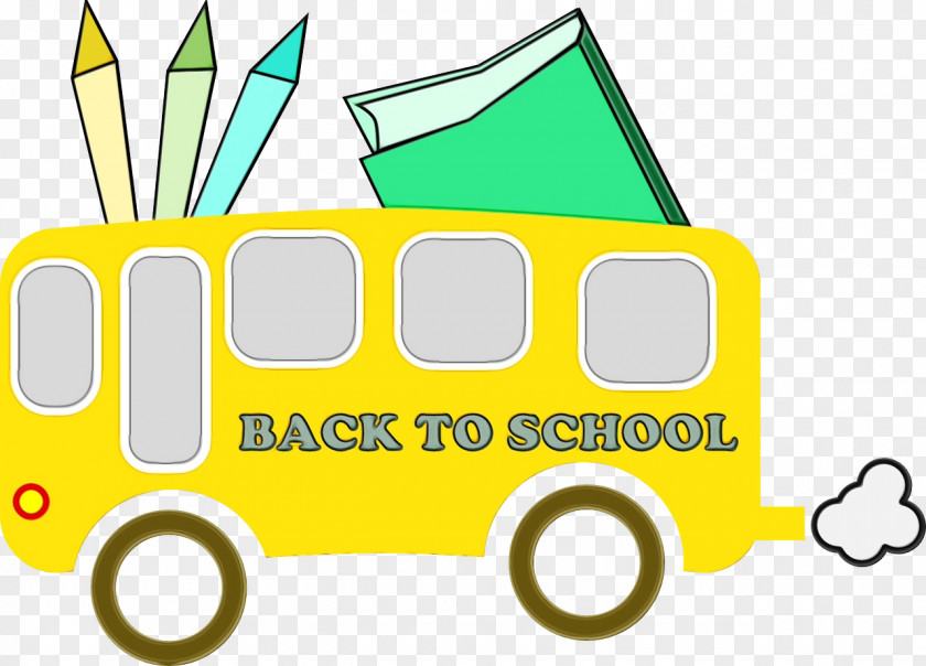 Brand Vehicle Back To School Watercolor Background PNG