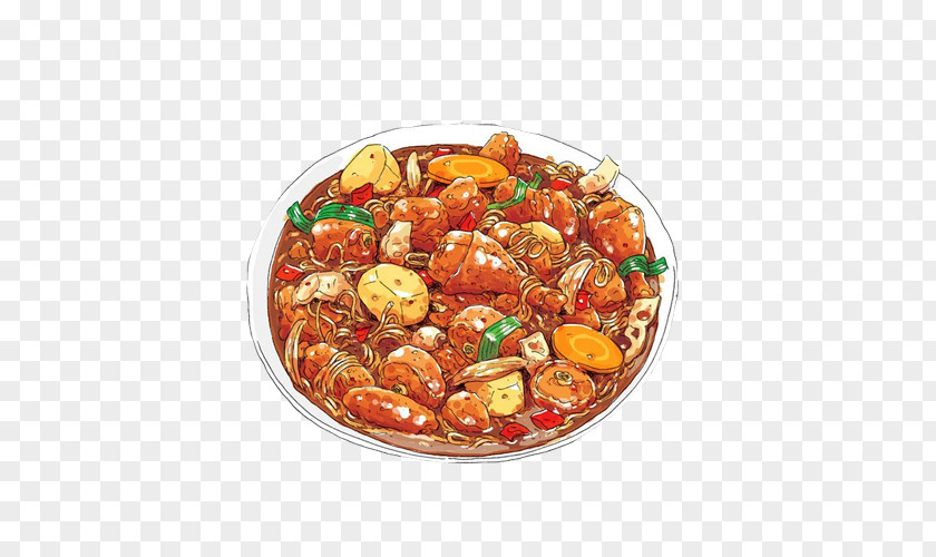 Chicken Stew Mushroom Hand Painting Material Picture Call A Pizza Omurice Pasta Food PNG