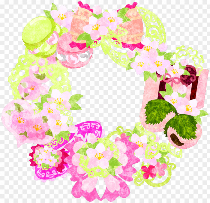 Cherry Blossom Wreath Floral Design Art Royalty-free PNG
