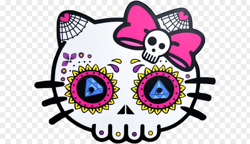 Day Of The Dead Calavera Calaca Hello Kitty Skull PNG