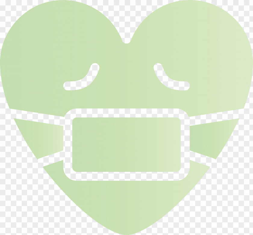 Green Facial Expression Head Heart Smile PNG