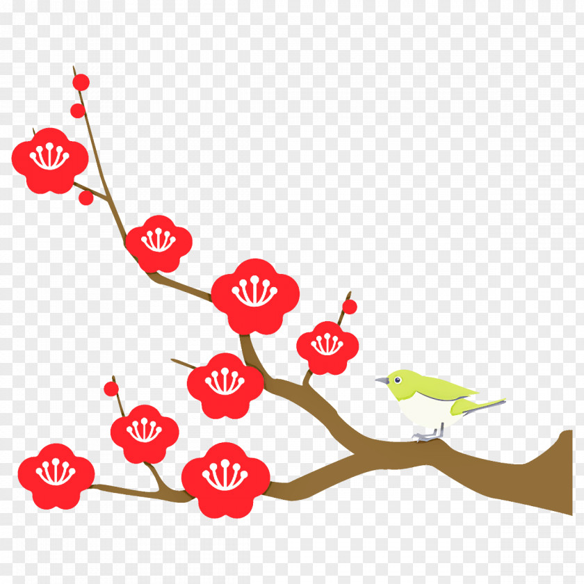 Plum Branch Winter Flower PNG