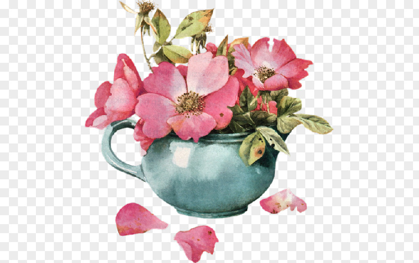 Watercolour Tea Watercolor Painting Garden Roses Artist PNG