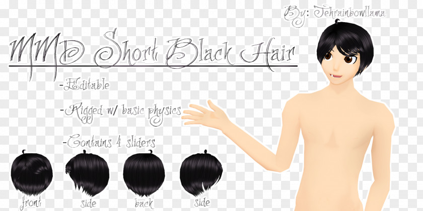 Hair Salon Black Hairstyle MikuMikuDance Male PNG