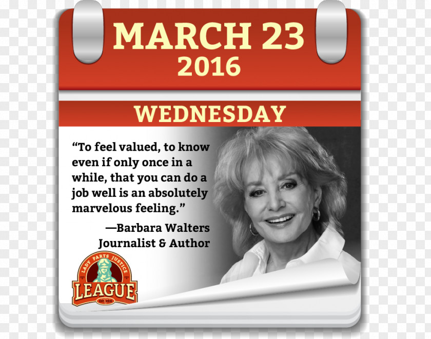 Lady Justice Barbara Walters Author Journalist Broadcast Journalism Color Photography PNG