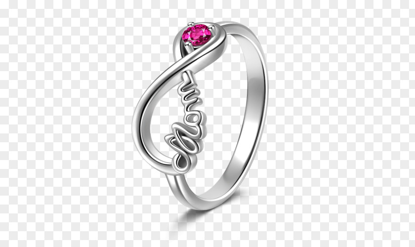 Mothers Love Ruby Silver Product Design Wedding Ring Body Jewellery PNG