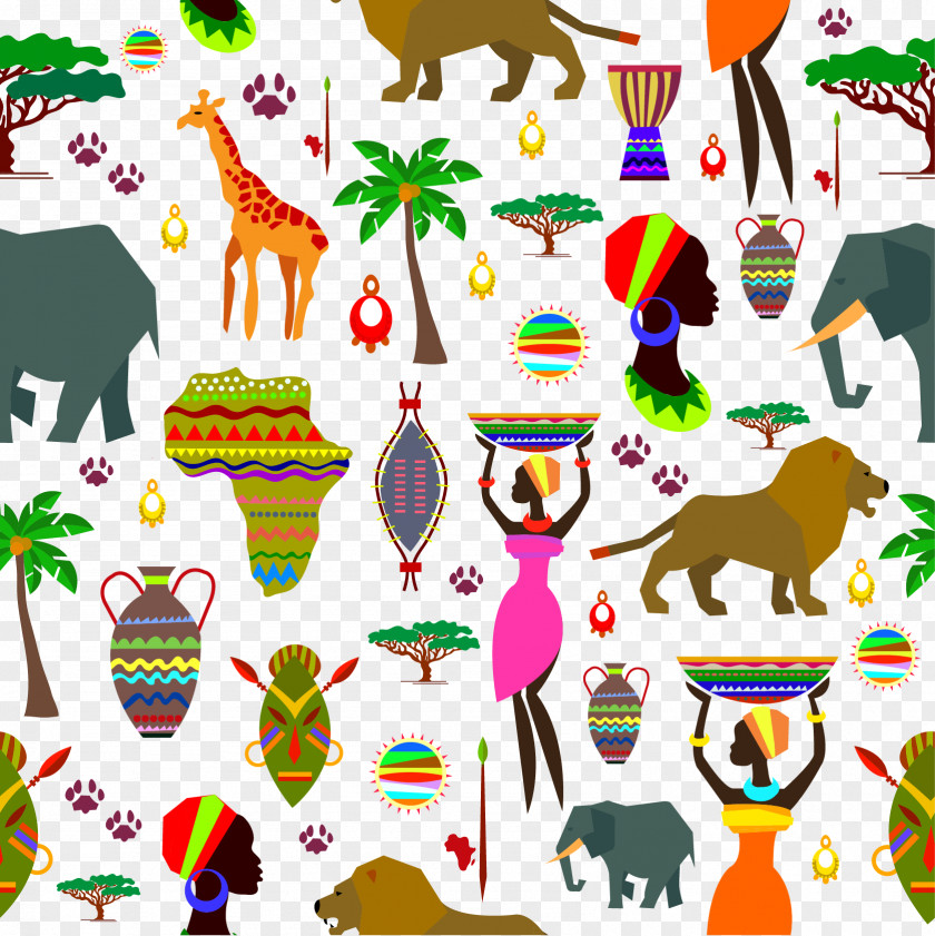 Vector Giraffe Pattern PNG