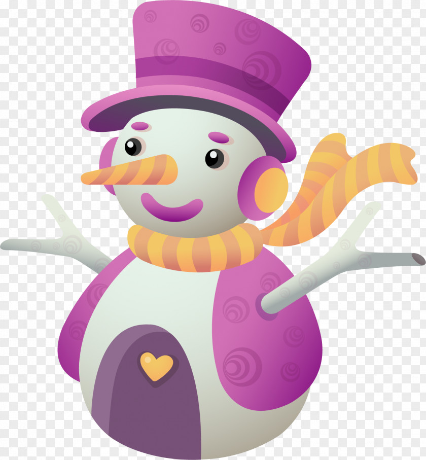 Vector Painted Snowman Stock Illustration PNG