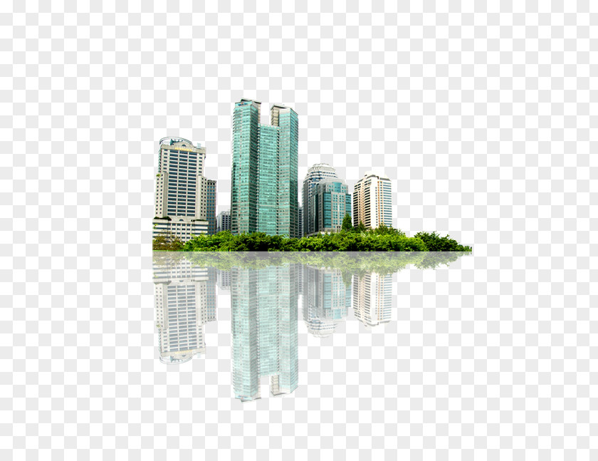 Beautiful City Building Reflection The Architecture Of High-rise PNG