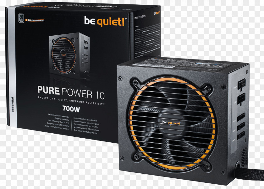 Power Supply Unit BeQuiet Be Quiet! Pure 10 ATX12V/EPS12V BN270 80 Plus Converters PNG
