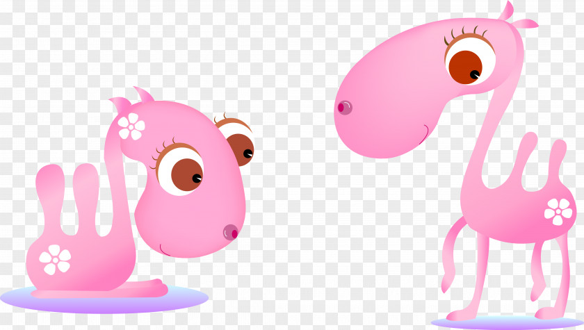 Vector Pink Cute Camel Cartoon PNG