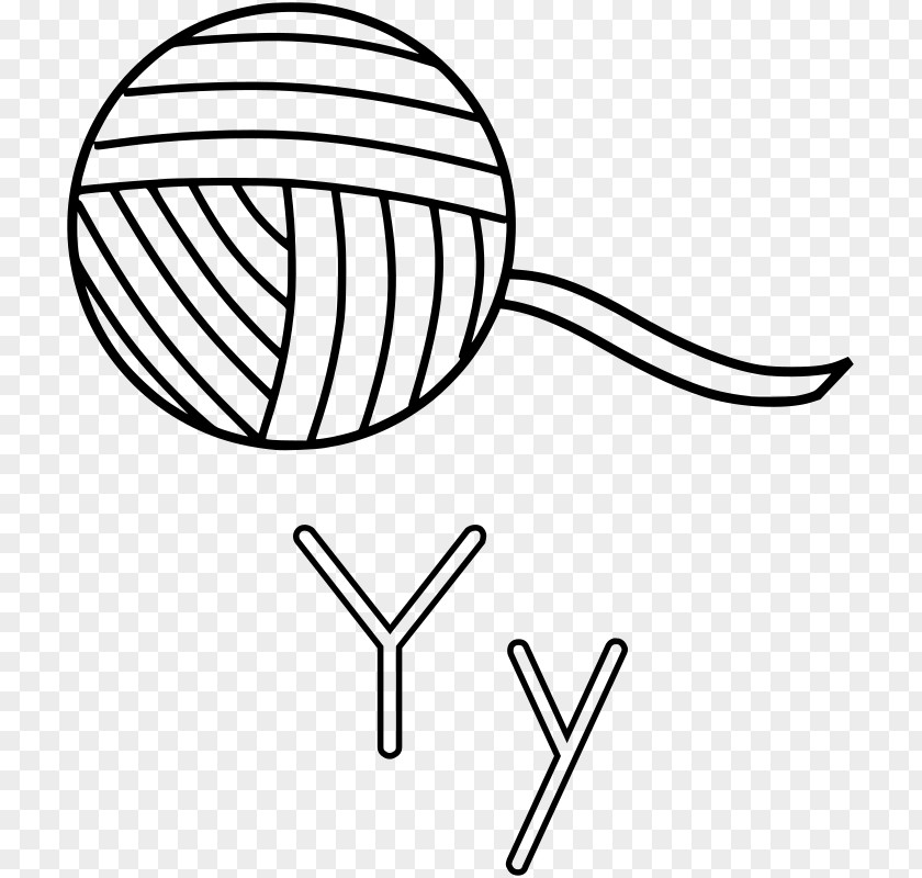 Y Letter Yarn Coloring Book Clip Art PNG