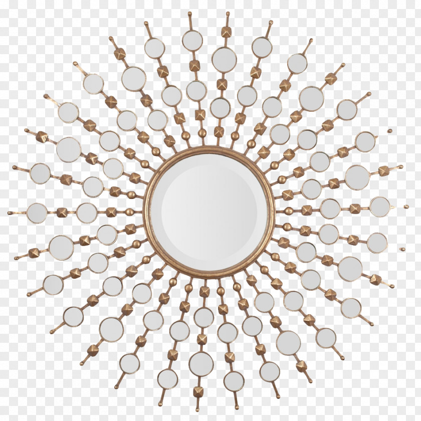 Birthday Decor Mirror Metal Wall Sunburst Starburst PNG