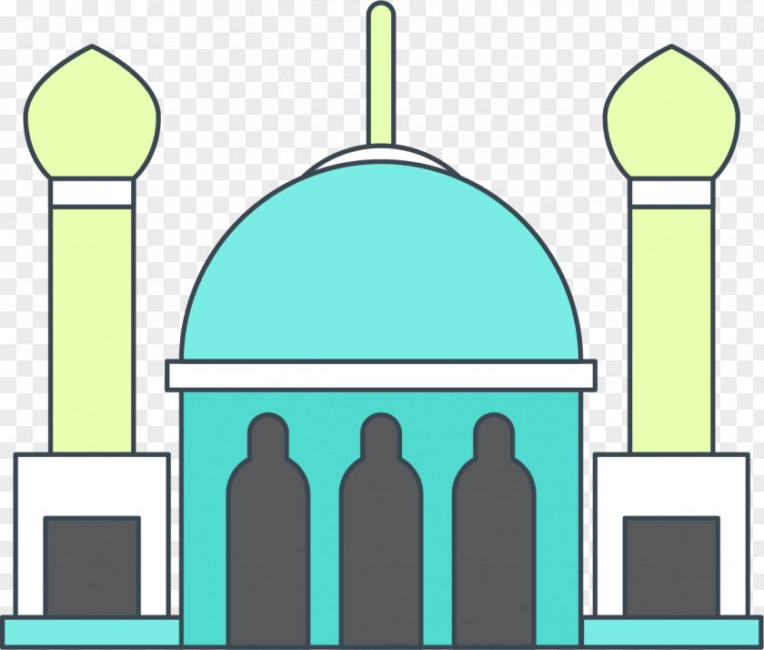 Blue Castle Of Eid Al Fitr Kaaba Euclidean Vector Illustration PNG