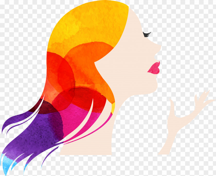 Hand Painted Watercolor Woman International Women's Day Euclidean Vector Silhouette PNG