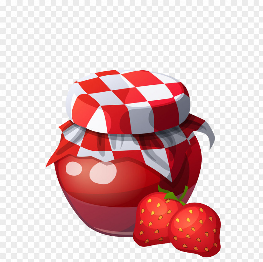 Strawberry Jar Breakfast Fruit Preserves Cartoon Erdbeerkonfitxfcre PNG